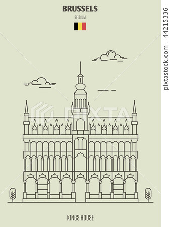 Kings House in Brussels, Belgium. Landmark icon Kings House in Brussels, Belgium. Landmark icon 44215336