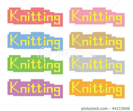 Hand-knitted title (hand-knitted style) 44215606