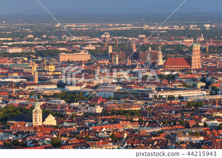 Aerial view of Munich. Munich, Bavaria, Germany 44215943