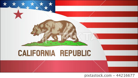Flag of USA and California state Flag of USA and California state 44216677