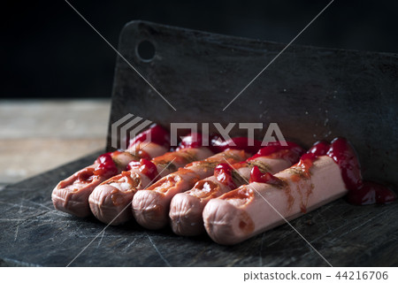 scary finger-shaped hotdogs 44216706
