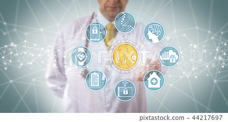 Clinician Accessing Medical Diagnostics App Clinician Accessing Medical Diagnostics App 44217697