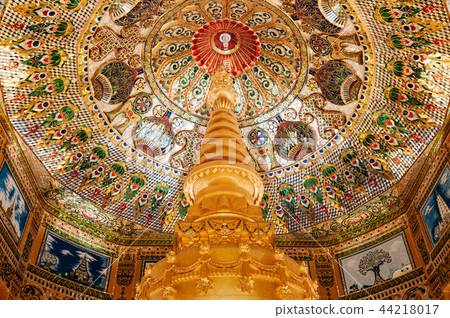 Interior of Thai golden pagodas Wat Pasawangboon 44218017