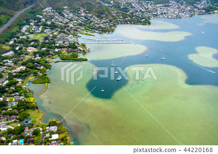 《Hawaii》East and suburbs of Oahu Cityscape and sea 《Aerial photography》 44220168