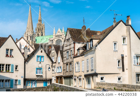Historic buildings in Chartres, France 44220338