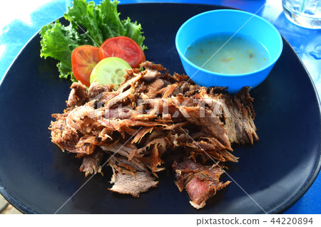 Shredded beef (Roasted cow)in Roasting Ox Festival Shredded beef (Roasted cow)in Roasting Ox Festival 44220894