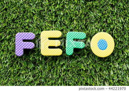 Color alphabet letter in word FEFO 44221970