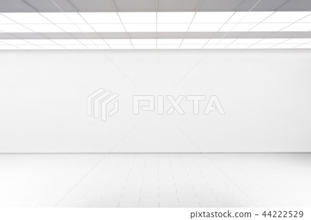 Empty big hall wall mockup, nobody, 3d rendering. 44222529