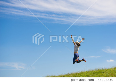 jumping woman jumping woman 44222830