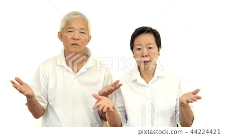 Asian senior couple upset and do not satisfy deal Asian senior couple upset and do not satisfy deal 44224421