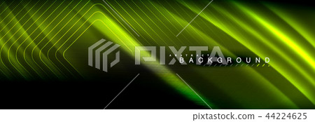 Neon glowing fluid wave lines, magic energy space light concept, abstract background wallpaper Neon glowing fluid wave lines, magic energy space light concept, abstract background wallpaper 44224625