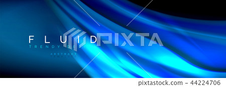 Fluid color wave line background. Trendy abstract layout template for business or technology Fluid color wave line background. Trendy abstract layout template for business or technology 44224706