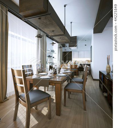 Dining room, rustic and modern style Dining room, rustic and modern style 44225849