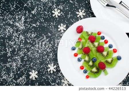 Christmas food background top view blank space for text Christmas food background top view blank space for text 44226513