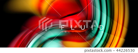 Wave fluid flowing colors motion effect, holographic abstract background. Vector illustration 44226530