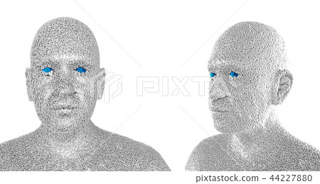 Human face composed of zeroes and ones 44227880