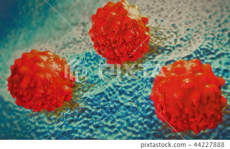 3d illustration of cancer cells 44227888