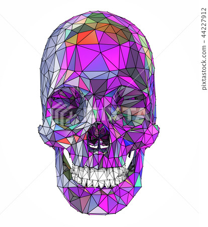 Human skull with colorful low poly surface Human skull with colorful low poly surface 44227912