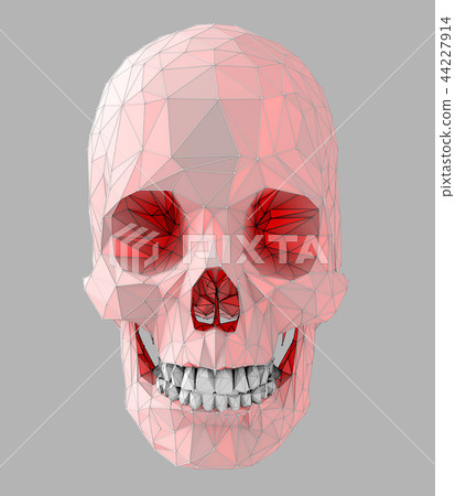 Human skull with colorful low poly surface 44227914