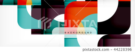 Colorful squares composition abstract banner. Illustration for business brochure or flyer Colorful squares composition abstract banner. Illustration for business brochure or flyer 44228396