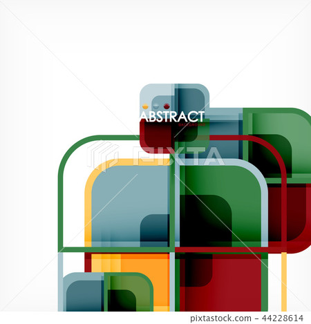 Colorful round squares modern geometric background Colorful round squares modern geometric background 44228614