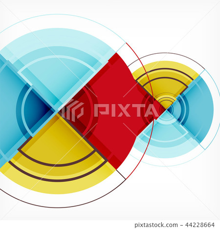 Creative circles geometric abstract background with 3d effect Creative circles geometric abstract background with 3d effect 44228664