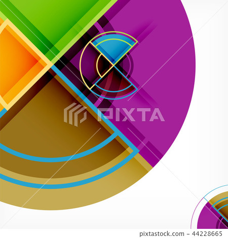 Creative circles geometric abstract background with 3d effect Creative circles geometric abstract background with 3d effect 44228665
