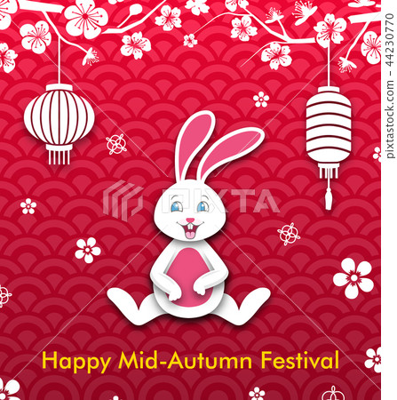 Mid Autumn Festival Oriental Wallpaper Chinese Stock Illustration 44230770 Pixta