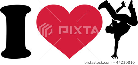 I love Breakdancing silhouette 44230810