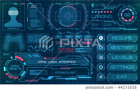 HUD User Interface, GUI, Futuristic Panel with Infographic Elements 44231016