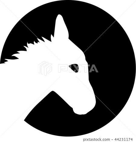 Donkey in front of moon 44231174