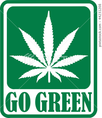 Go Green batch with Marijuana leaf 44231208