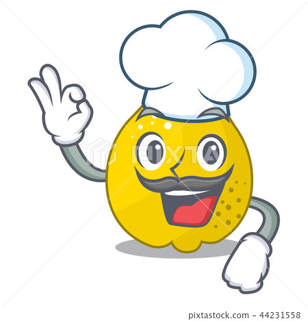 Chef bunch cartoon of juicy yellow quinces fruits 44231558