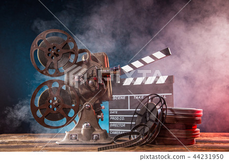 Old style movie projector, close-up. Old style movie projector, close-up. 44231950