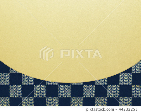 Japanese-Japanese style-Japanese pattern-background-gold leaf-checkered pattern 44232253