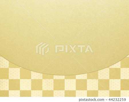 Japanese-Japanese style-Japanese pattern-background-gold leaf-checkered pattern 44232259