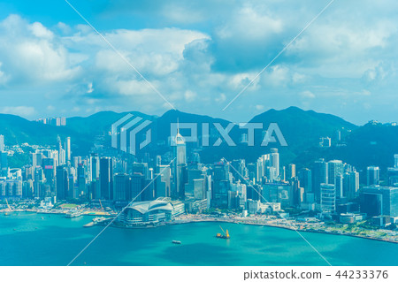 Beautiful architecture building exterior cityscape of hong kong city skyline Beautiful architecture building exterior cityscape of hong kong city skyline 44233376