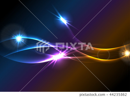 Vibrant glowing neon shiny waves background Vibrant glowing neon shiny waves background 44235862