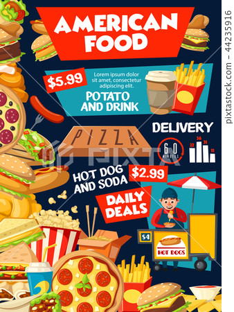 Fast food from America poster for delivery service 44235916