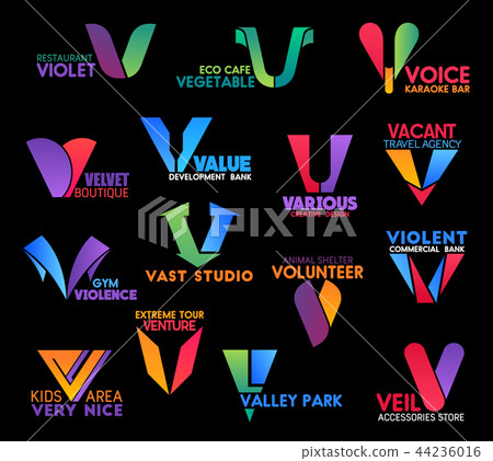 Letter V abstract business signs and icon isolated - Stock Illustration ...