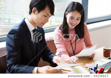 Businessman man and woman Businessman man and woman 44236817