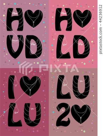 Set of Love Abbreviations with Pearl Collars Set of Love Abbreviations with Pearl Collars 44236912
