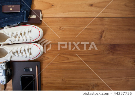 Outfit of traveler, student, teenager, young woman 44237736