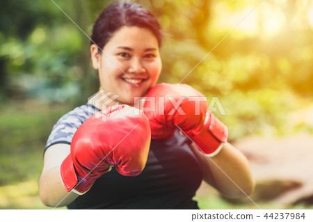 Big girl fatty Asian woman boxing fighter 44237984