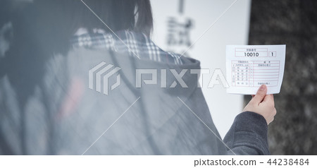 High school girl taking center exam 44238484