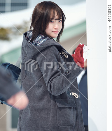 High school girl taking center exam 44238591