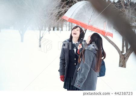 高中女孩在多雪的國家 44238723