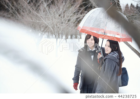 高中女孩在多雪的國家 44238725