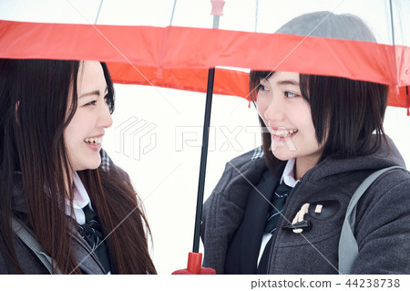 High school girl in snowy country 44238738