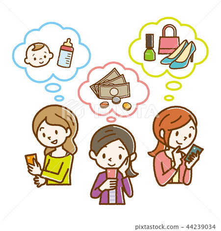 Young women looking at smartphone 44239034